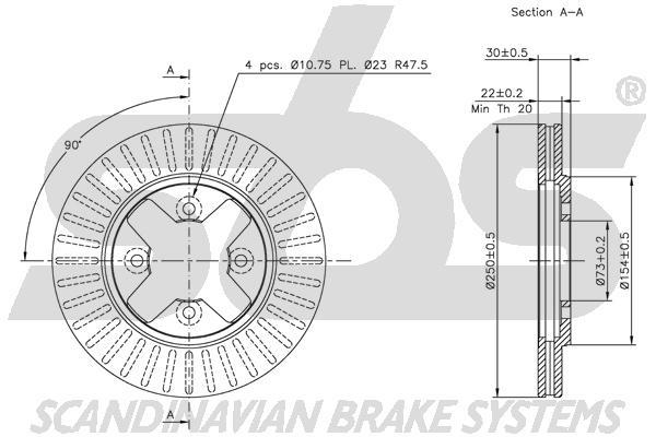 SBS 1815202238 Front brake disc ventilated 1815202238: Buy near me at 2407.PL in Poland at an Affordable price!
