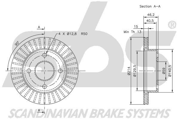 SBS 1815202241 Front brake disc ventilated 1815202241: Buy near me in Poland at 2407.PL - Good price!