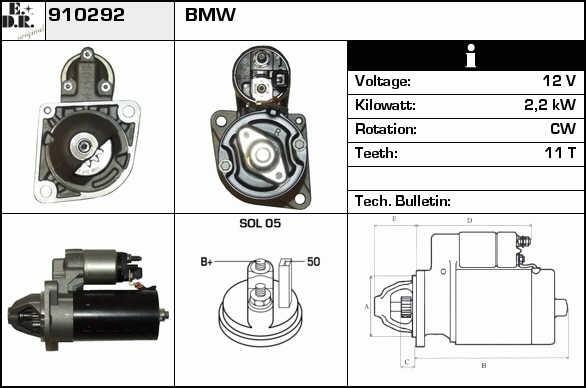 EDR 910292 Starter 910292: Buy near me in Poland at 2407.PL - Good price!