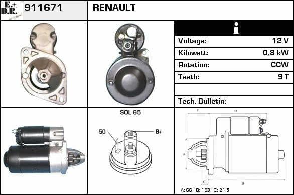 EDR 911671 Starter 911671: Buy near me at 2407.PL in Poland at an Affordable price!