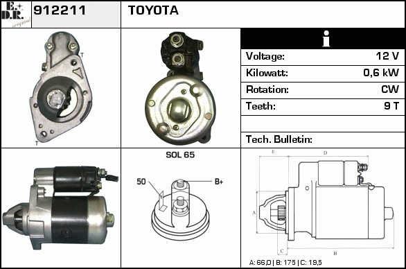 EDR 912211 Starter 912211: Buy near me in Poland at 2407.PL - Good price!