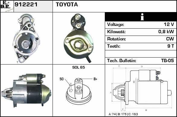 EDR 912221 Starter 912221: Buy near me in Poland at 2407.PL - Good price!