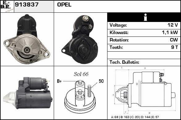 EDR 913837 Anlasser 913837: Kaufen Sie zu einem guten Preis in Polen bei 2407.PL!