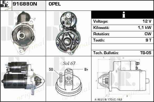 EDR 916880N Anlasser 916880N: Bestellen Sie in Polen zu einem guten Preis bei 2407.PL!