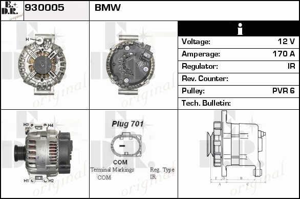 EDR 930005 Alternator 930005: Buy near me at 2407.PL in Poland at an Affordable price!