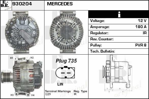 EDR 930204 Alternator 930204: Buy near me at 2407.PL in Poland at an Affordable price!