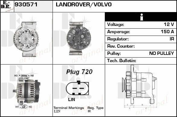 EDR 930571 Alternator 930571: Buy near me at 2407.PL in Poland at an Affordable price!