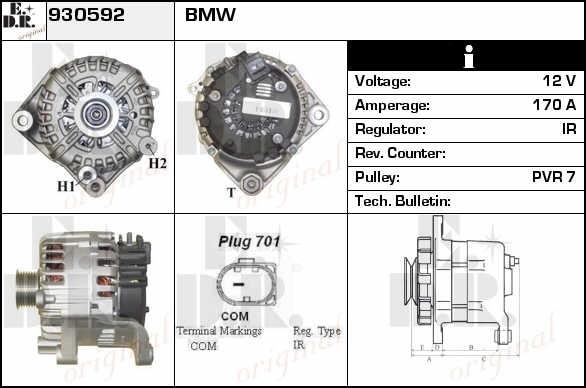 EDR 930592 Alternator 930592: Buy near me at 2407.PL in Poland at an Affordable price!