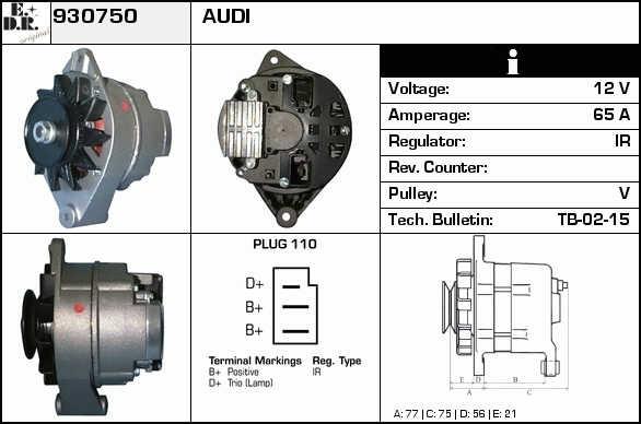 EDR 930750 Alternator 930750: Dobra cena w Polsce na 2407.PL - Kup Teraz!