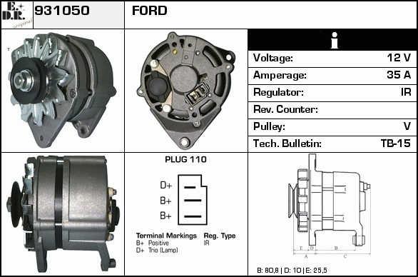 EDR 931050 Alternator 931050: Buy near me in Poland at 2407.PL - Good price!