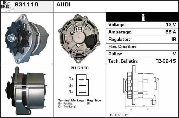 EDR 931110 Alternator 931110: Buy near me in Poland at 2407.PL - Good price!