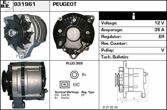 EDR 931961 Alternator 931961: Dobra cena w Polsce na 2407.PL - Kup Teraz!