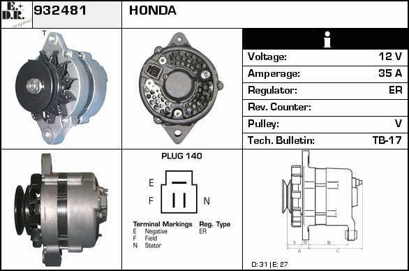 EDR 932481 Alternator 932481: Dobra cena w Polsce na 2407.PL - Kup Teraz!