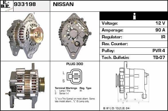 EDR 933198 Alternator 933198: Buy near me in Poland at 2407.PL - Good price!