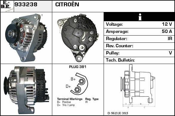 EDR 933238 Alternator 933238: Dobra cena w Polsce na 2407.PL - Kup Teraz!