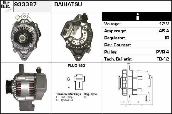 EDR 933387 Alternator 933387: Buy near me at 2407.PL in Poland at an Affordable price!