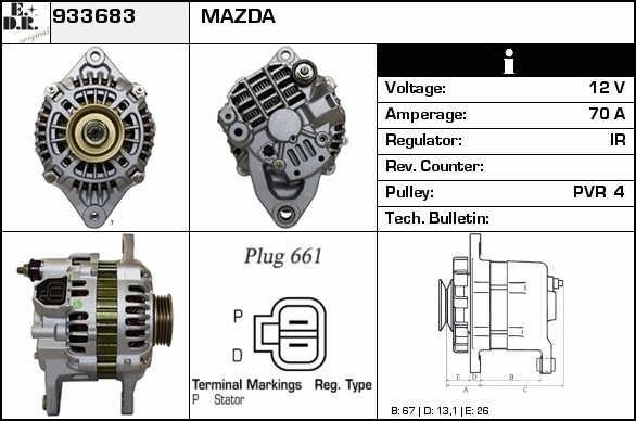 EDR 933683 Alternator 933683: Dobra cena w Polsce na 2407.PL - Kup Teraz!