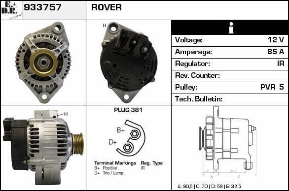 EDR 933757 Alternator 933757: Buy near me at 2407.PL in Poland at an Affordable price!