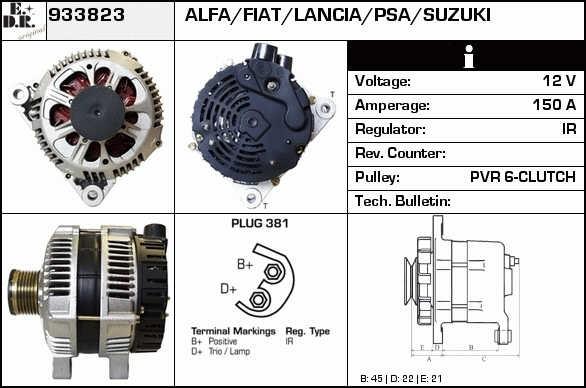 EDR 933823 Alternator 933823: Buy near me at 2407.PL in Poland at an Affordable price!