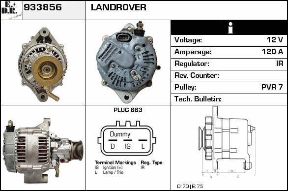 EDR 933856 Alternator 933856: Buy near me in Poland at 2407.PL - Good price!