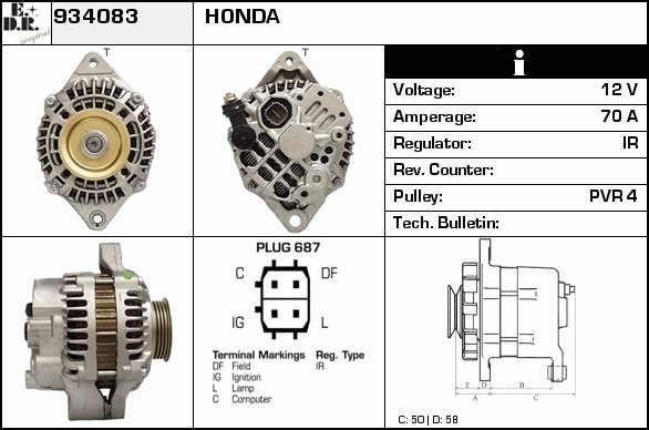 EDR 934083 Alternator 934083: Buy near me at 2407.PL in Poland at an Affordable price!
