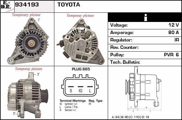 EDR 934193 Alternator 934193: Buy near me at 2407.PL in Poland at an Affordable price!