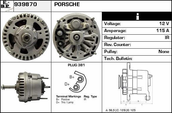 EDR 939870 Alternator 939870: Buy near me at 2407.PL in Poland at an Affordable price!