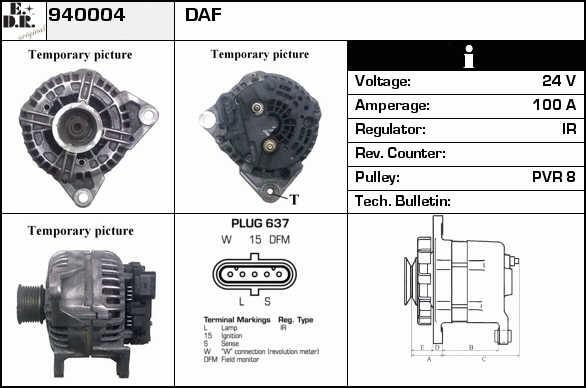 EDR 940004 Alternator 940004: Dobra cena w Polsce na 2407.PL - Kup Teraz!