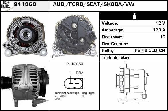 EDR 941860 Alternator 941860: Buy near me in Poland at 2407.PL - Good price!