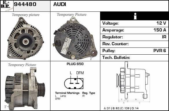 EDR 944480 Alternator 944480: Buy near me in Poland at 2407.PL - Good price!