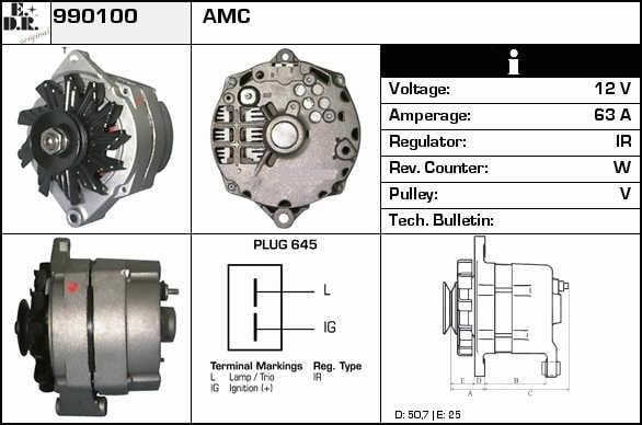 EDR 990100 Alternator 990100: Buy near me at 2407.PL in Poland at an Affordable price!