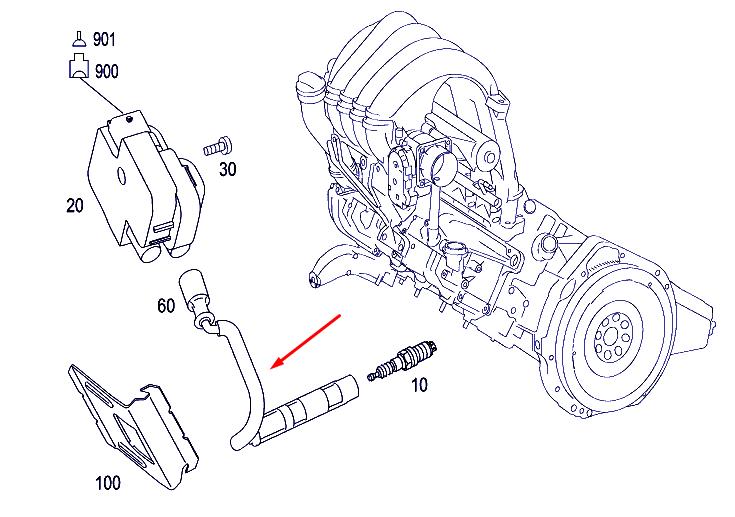 Mercedes A 266 150 12 18 Провод высоковольтный A2661501218: Отличная цена - Купить в Польше на 2407.PL!