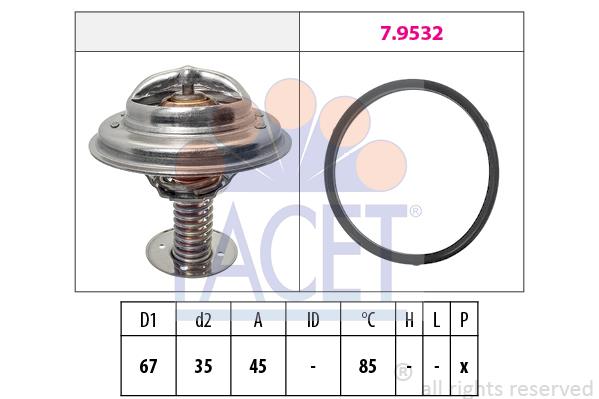 Facet 7.8989 Thermostat, coolant 78989: Buy near me in Poland at 2407.PL - Good price!