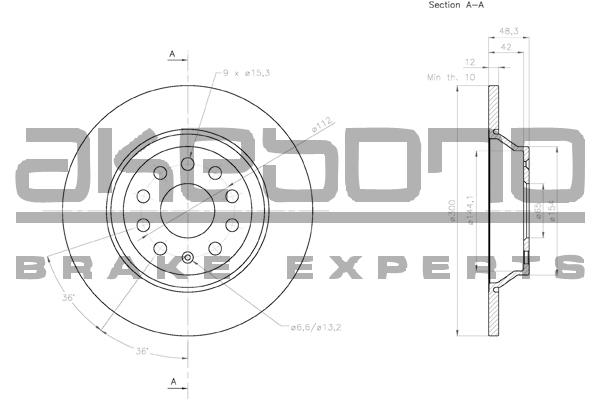 Akebono BN-0061 Brake disk BN0061: Buy near me in Poland at 2407.PL - Good price!