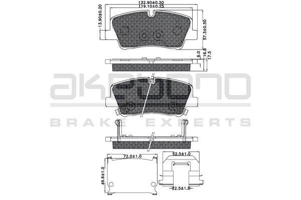 Akebono AN-957K Brake Pad Set, disc brake AN957K: Buy near me in Poland at 2407.PL - Good price!