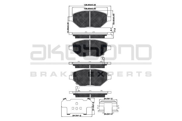 Akebono AN-946K Brake Pad Set, disc brake AN946K: Buy near me in Poland at 2407.PL - Good price!