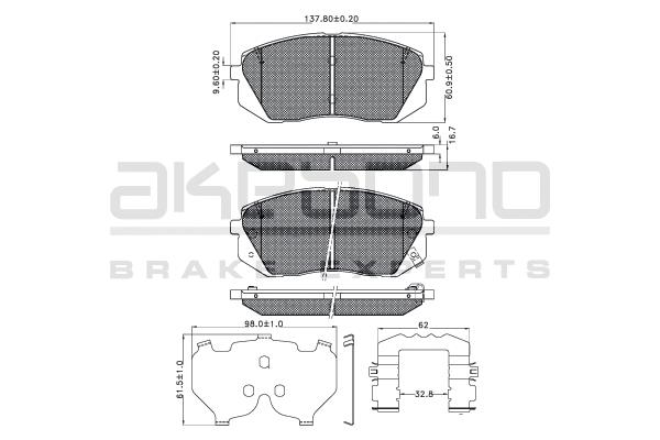 Akebono AN-937K Brake Pad Set, disc brake AN937K: Buy near me in Poland at 2407.PL - Good price!