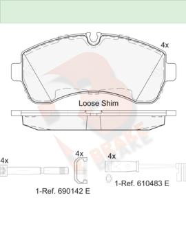R Brake RB1785-203 Тормозные колодки дисковые задние, комплект RB1785203: Отличная цена - Купить в Польше на 2407.PL!