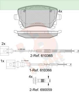 R Brake RB1674-208 Тормозные колодки дисковые задние, комплект RB1674208: Отличная цена - Купить в Польше на 2407.PL!