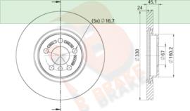 R Brake 78RBD20043 Front brake disc ventilated 78RBD20043: Buy near me in Poland at 2407.PL - Good price!