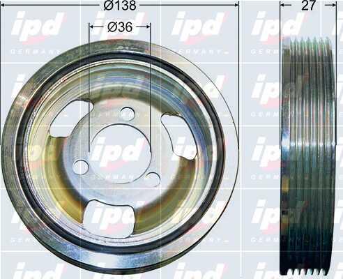 IPD 15-7267 Pulley crankshaft 157267: Buy near me in Poland at 2407.PL - Good price!