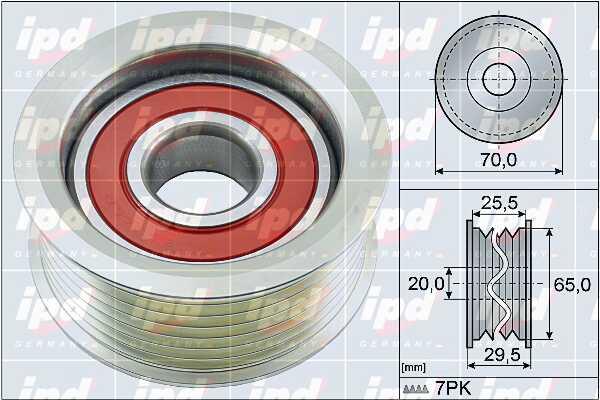 IPD 15-4140 V-ribbed belt tensioner (drive) roller 154140: Buy near me in Poland at 2407.PL - Good price!