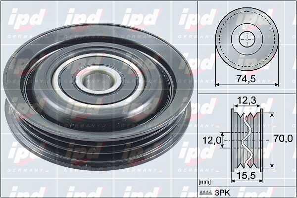 IPD 15-4122 V-ribbed belt tensioner (drive) roller 154122: Buy near me in Poland at 2407.PL - Good price!