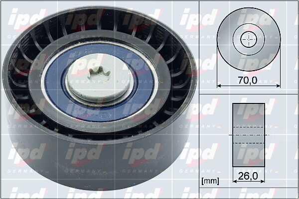 IPD 15-4087 V-ribbed belt tensioner (drive) roller 154087: Buy near me in Poland at 2407.PL - Good price!