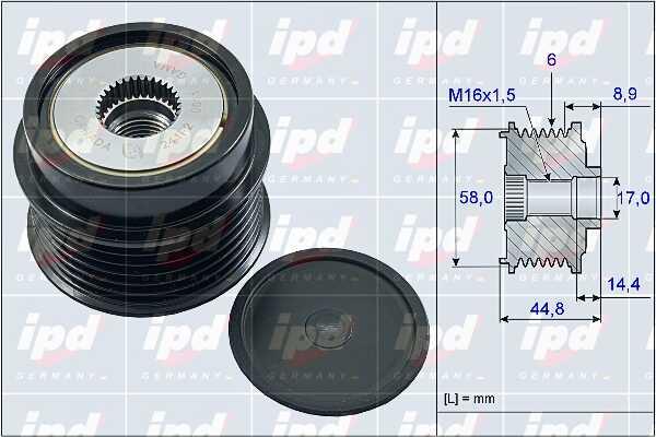 IPD 15-4009 Freewheel clutch, alternator 154009: Buy near me in Poland at 2407.PL - Good price!