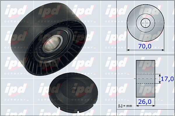 IPD 15-4002 V-ribbed belt tensioner (drive) roller 154002: Buy near me in Poland at 2407.PL - Good price!
