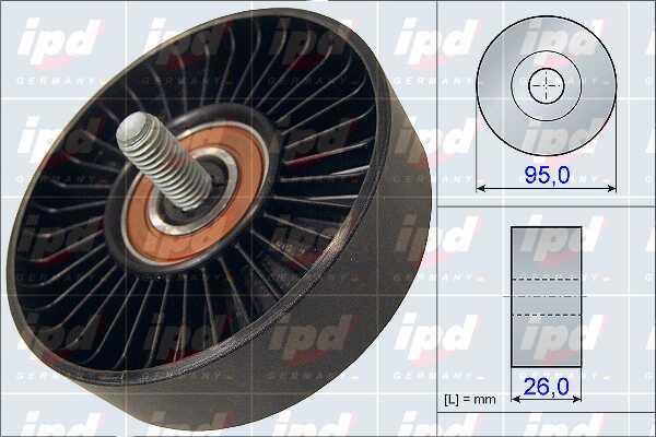 IPD 15-3993 V-ribbed belt tensioner (drive) roller 153993: Buy near me in Poland at 2407.PL - Good price!