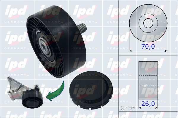 IPD 15-3979 V-ribbed belt tensioner (drive) roller 153979: Buy near me in Poland at 2407.PL - Good price!