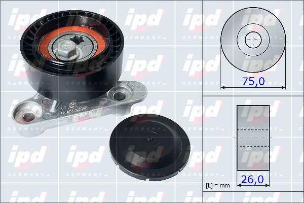 IPD 15-3977 V-ribbed belt tensioner (drive) roller 153977: Buy near me in Poland at 2407.PL - Good price!