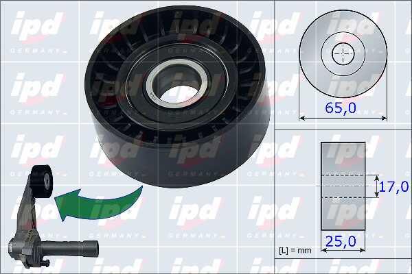 IPD 15-3975 V-ribbed belt tensioner (drive) roller 153975: Buy near me at 2407.PL in Poland at an Affordable price!